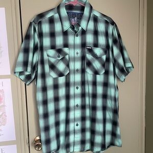DIXXON The Charles bamboo short sleeve button-up shirt sz Large